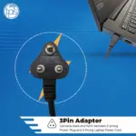 Laptop Power Cable Cord (1 Meter) BIS Certified - 3 Pin Indian Plug - Image 5